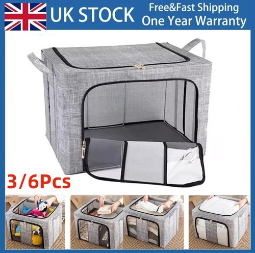 6pcs 66l folding storage box - 3/6pcs,