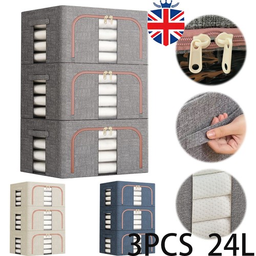 3pcs 24l folding storage box - folding,