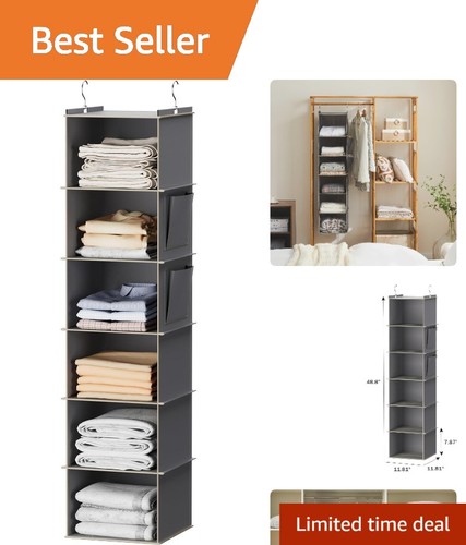 Grey hanging closet organizer - grey,