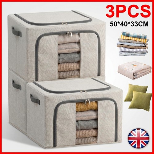 3pcs 66l folding storage box - 3pcs,