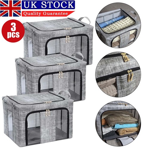 3pcs 66l folding storage box - 3pcs,