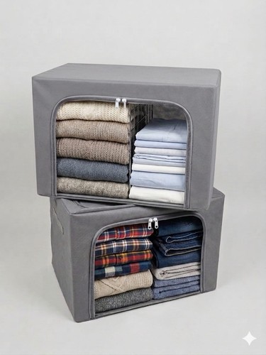 3pc clothes storage box steel - 3pc,