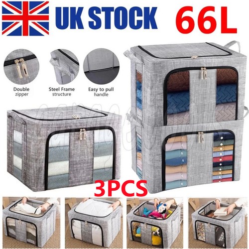 3pcs 66l folding storage box - 66l,